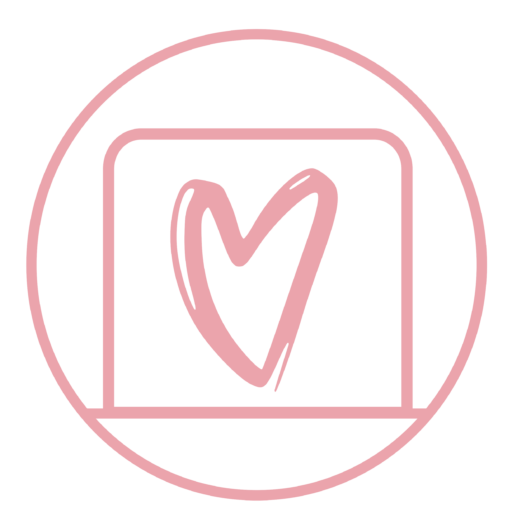 Icon zeigt Herz im Laptop-Bildschirm symbolisch für Webdesign mit Herz