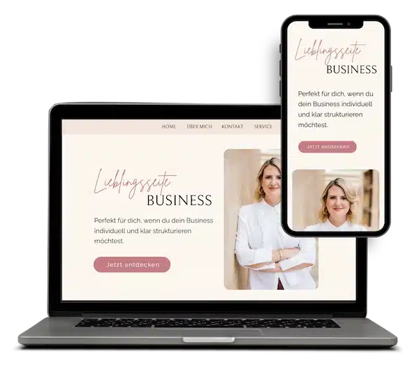 Zeigt ein Mockup Beispiel von einem Website BUSINESS Paket