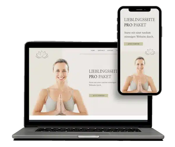 Zeigt ein Mockup Beispiel von einem Website PRO Paket